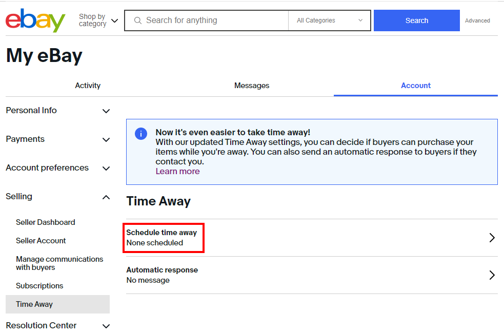長期休暇の前にtime Away設定をしましょう