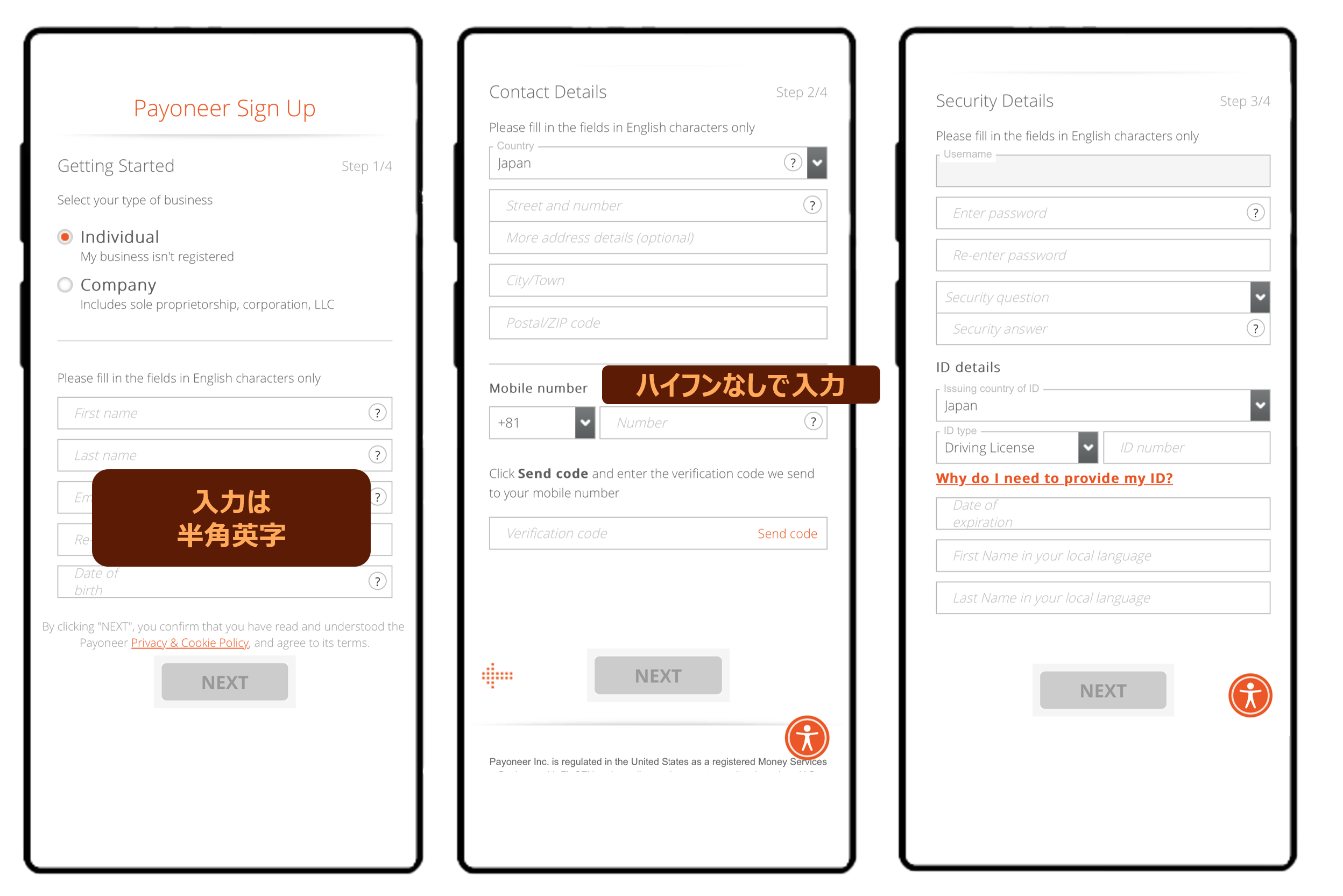 登録・申請(個人)の流れ