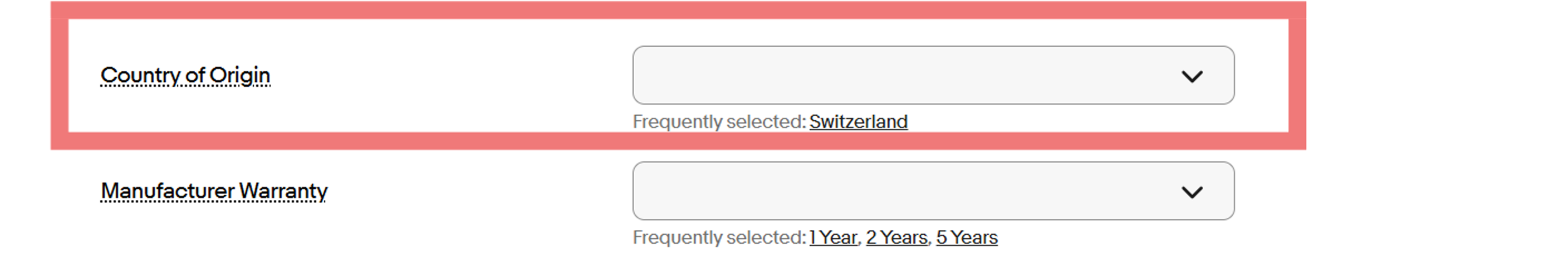 製造国（Country of Origin）の入力について